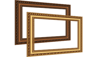 Brown golden frame