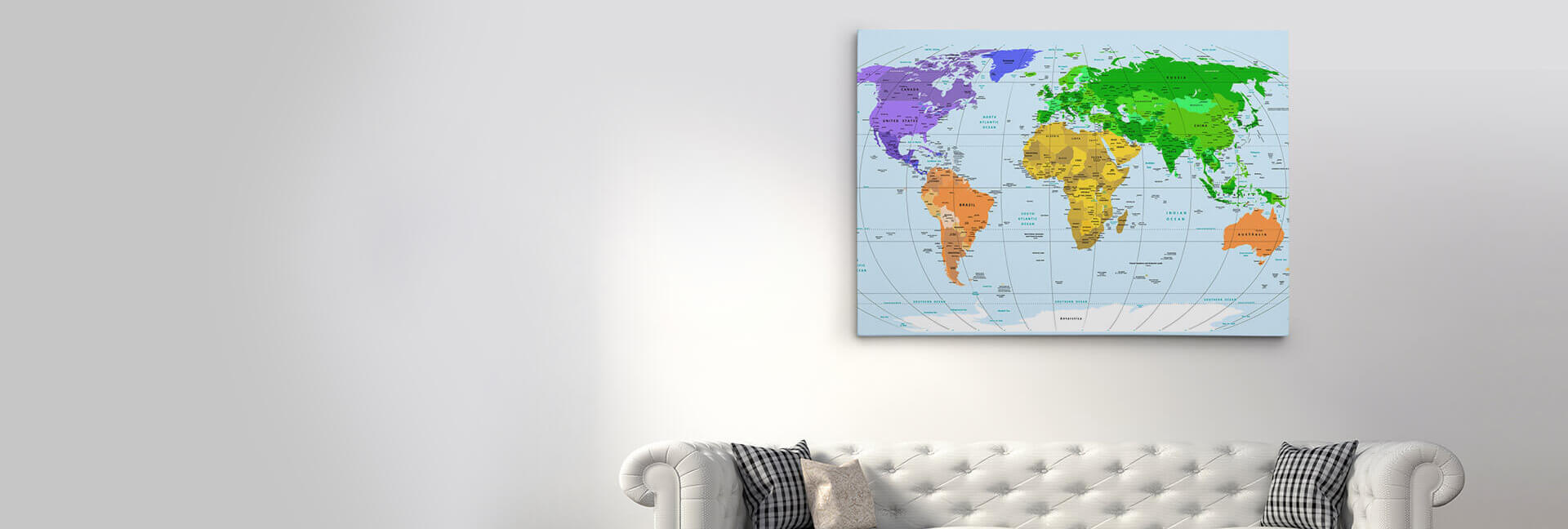 World Maps On Canvas